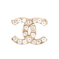 Chanel Vintage CC Logo Brooch 00 Metal Rhinestone Gold