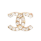 Chanel Vintage CC Logo Brooch 00 Metal Rhinestone Gold