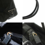 Prada Tote Nylon Triangle Logo Black KU — view 9