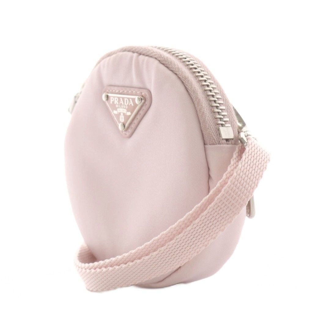 Prada Triangle Logo Shoulder Bag Nylon Pink — view 4