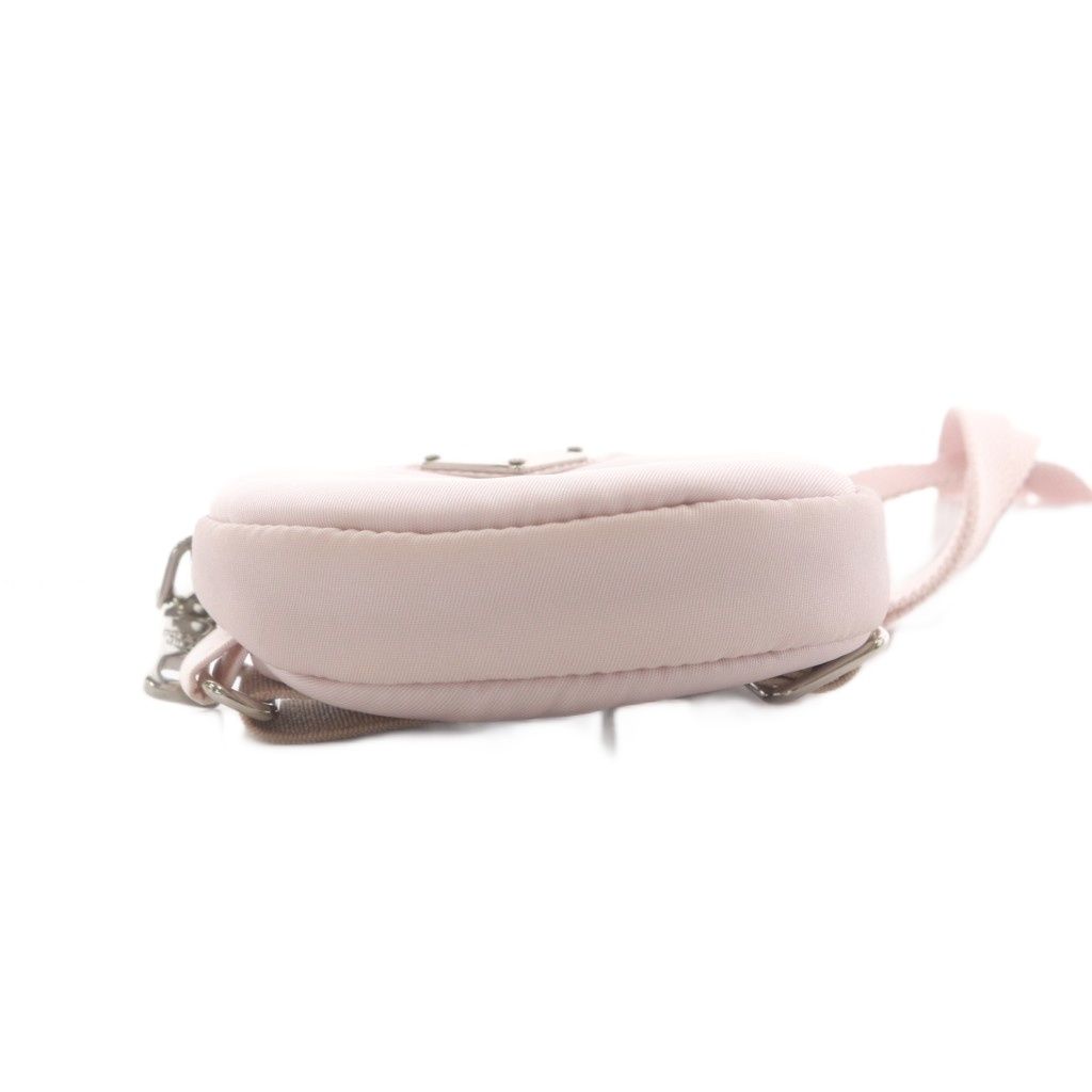 Prada Triangle Logo Shoulder Bag Nylon Pink — view 5