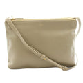 Celine Trio Large Shoulder Bag Pouch Leather Gray Ju KU