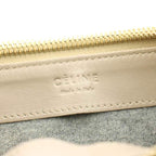 Celine Trio Large Shoulder Bag Pouch Leather Gray Ju KU — view 5