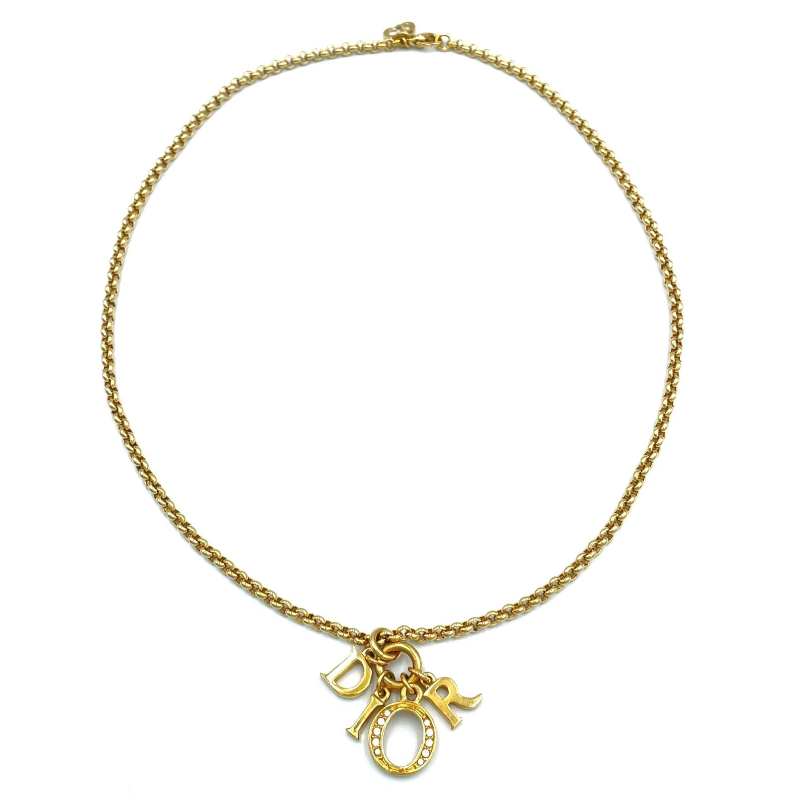 Dior Vintage Logo Gold Plated Necklace — view 3