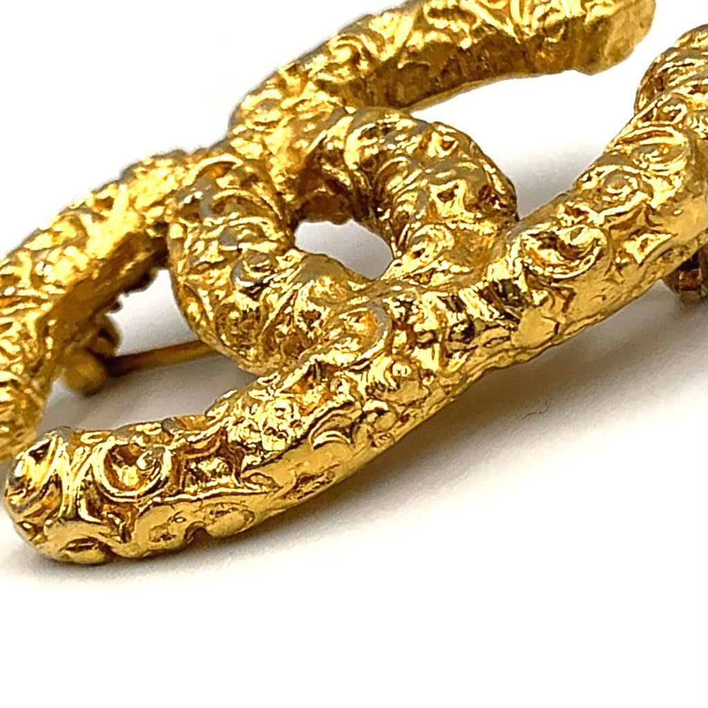 Chanel CC Logo Gold Plated Brooch — view 7