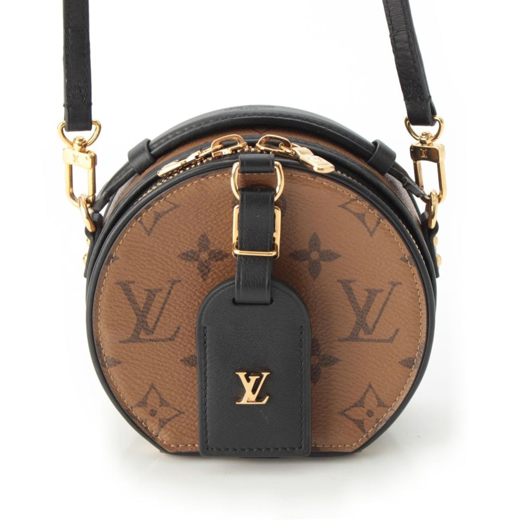Louis Vuitton Monogram Reverse Mini Boite Chapeau Shoulder Bag Reactive Brown