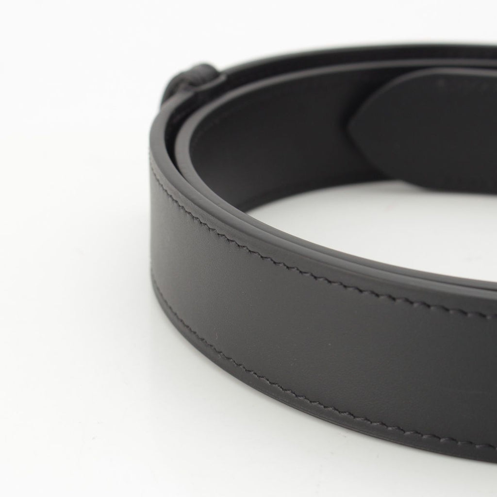 Loewe Leather Embossed Logo Belt Black — view 5