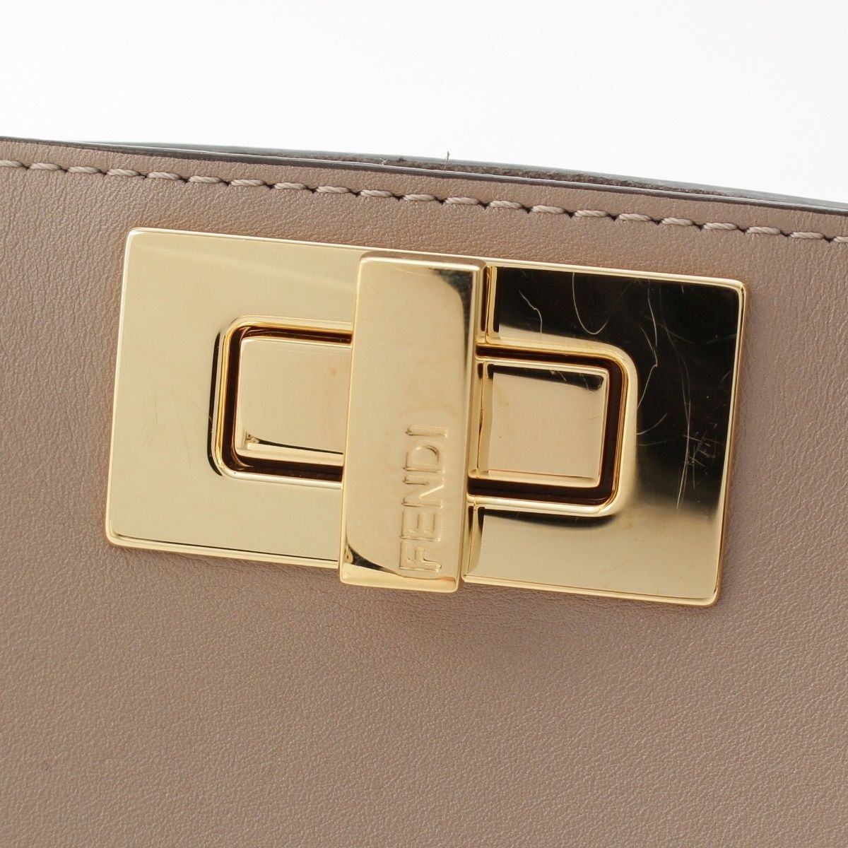 Fendi Peekaboo Soft Small Dove Gray Leather 2-Way Shoulder Handbag Ju — view 8