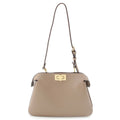 Fendi Peekaboo Soft Small Dove Gray Leather 2-Way Shoulder Handbag Ju