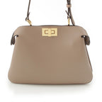 Fendi Peekaboo Soft Small Dove Gray Leather 2-Way Shoulder Handbag Ju — view 2