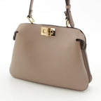 Fendi Peekaboo Soft Small Dove Gray Leather 2-Way Shoulder Handbag Ju — view 4