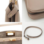 Fendi Peekaboo Soft Small Dove Gray Leather 2-Way Shoulder Handbag Ju — view 9