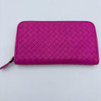 Bottega Veneta Intrecciato Zip Around Wallet Leather Pink — view 2