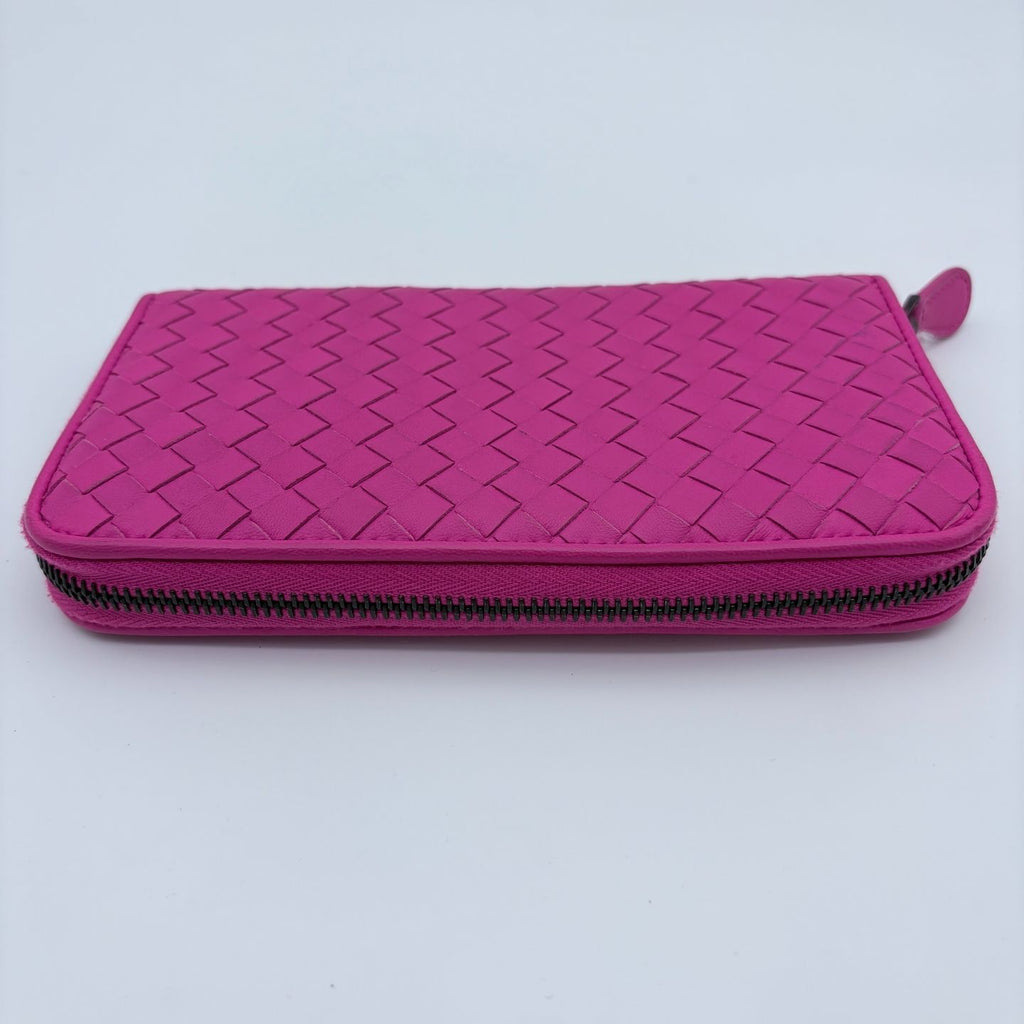 Bottega Veneta Intrecciato Zip Around Wallet Leather Pink — view 5