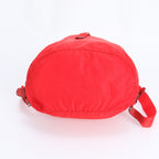 Prada Tessuto Nylon Triangle Logo Red Leather Backpack Sac — view 6