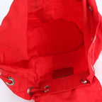 Prada Tessuto Nylon Triangle Logo Red Leather Backpack Sac — view 7