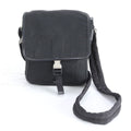Prada Tessuto Nylon Triangle Logo Leather Shoulder Bag Crossbody Messenger Black