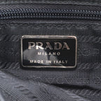 Prada Tessuto Nylon Triangle Logo Leather Shoulder Bag Crossbody Messenger Black — view 8