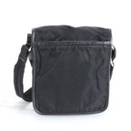 Prada Tessuto Nylon Triangle Logo Leather Shoulder Bag Crossbody Messenger Black — view 3
