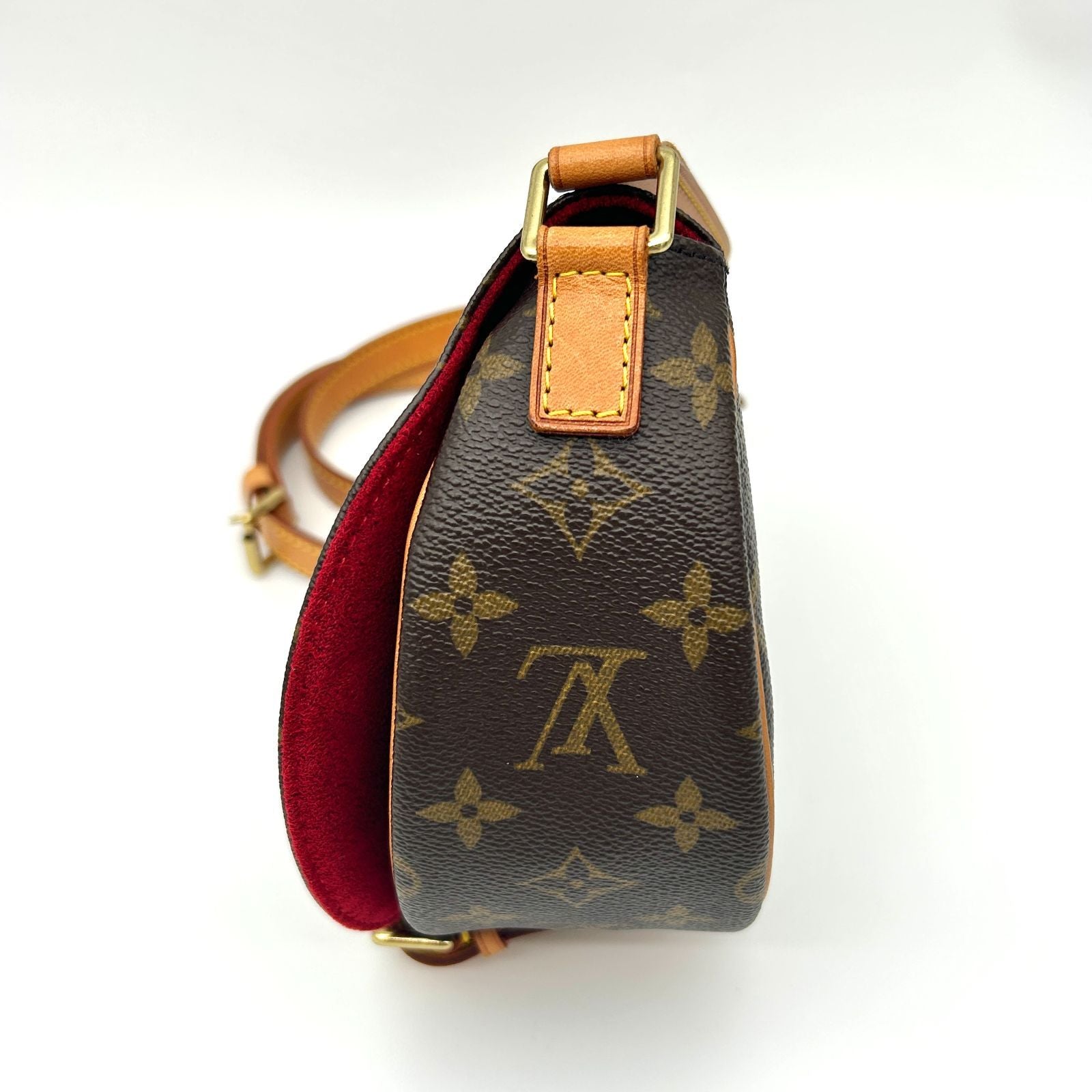 Louis Vuitton Tambourine Shoulder Bag Canvas Leather Monogram Brown — view 4