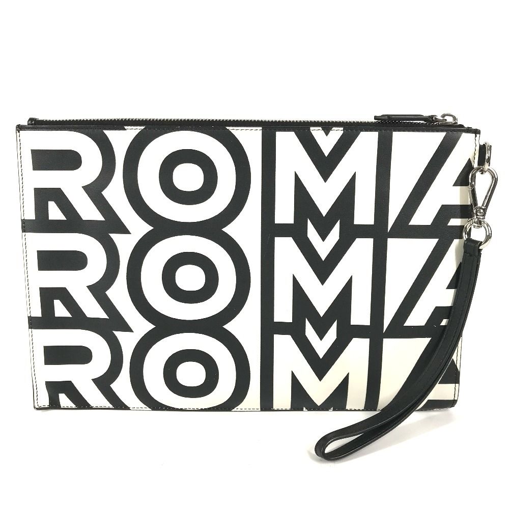 Fendi Clutch Logo Leather Black
