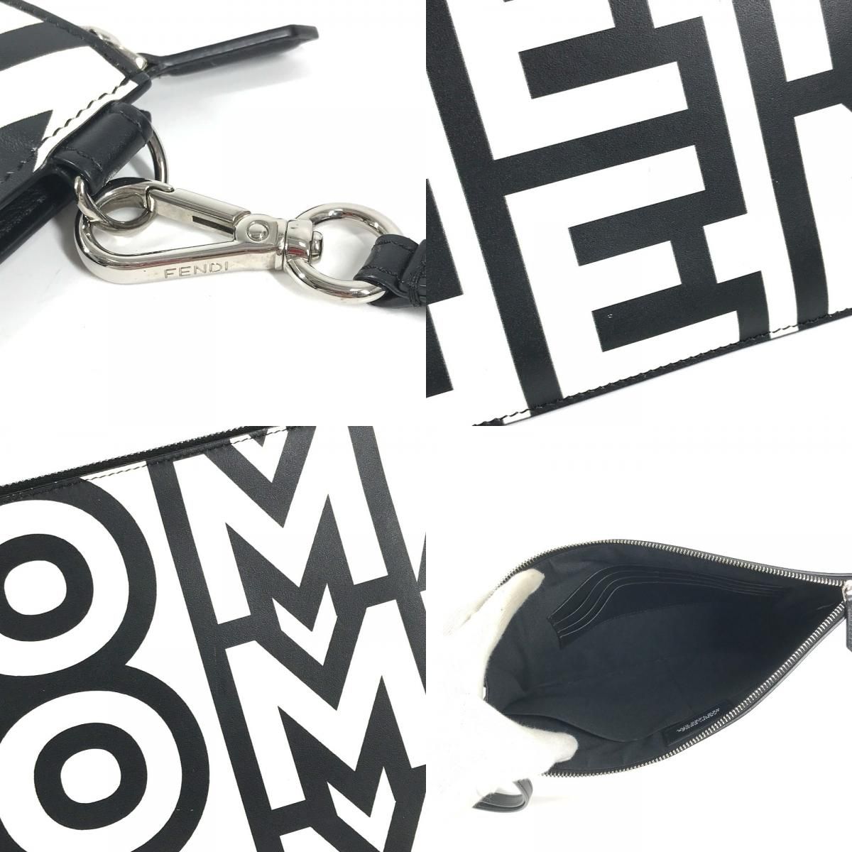 Fendi Clutch Logo Leather Black — view 8