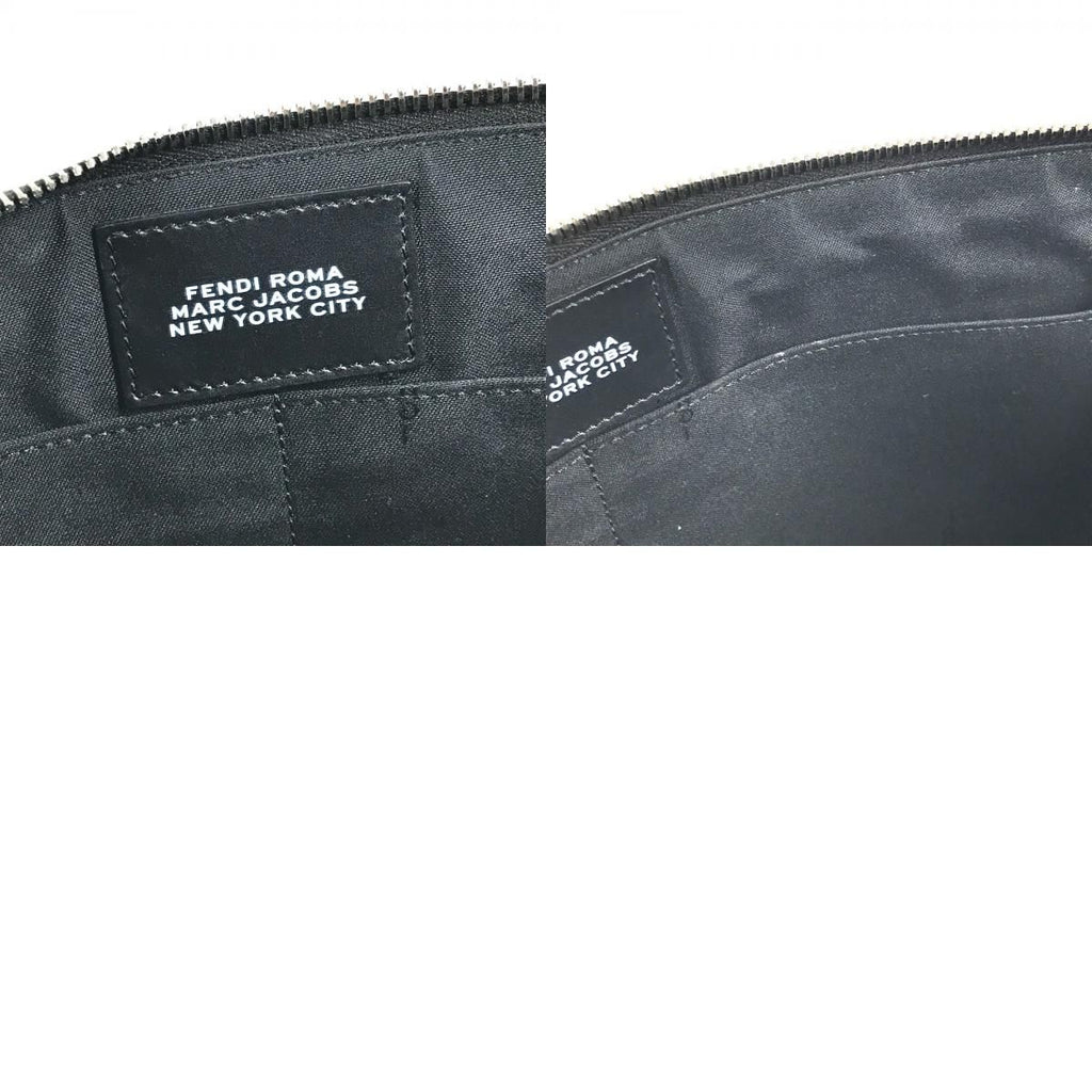 Fendi Clutch Logo Leather Black — view 9