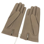 Hermes Gloves Leather Etoupe Gray — view 2