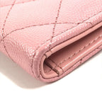 Chanel Coin Case Quilted Double Zip Card Caviar Leather Pink — view 6