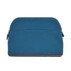 Hermes Bo Tall Pouch 25 Blue Orange Silver Cotton