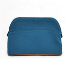 Hermes Bo Tall Pouch 25 Blue Orange Silver Cotton — view 2