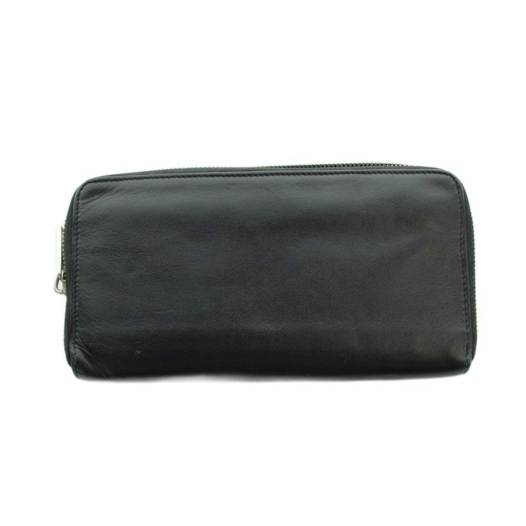 Dior Kaws Wallet Bee All Over Pattern Logo Leather Zip Around Black — view 2
