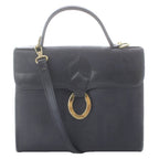 Dior 2-Way Shoulder Bag Trotter Leather All Over Pattern Navy Blue MW