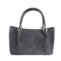 Gucci GG Canvas Leather Tote Shoulder Hand Black