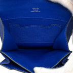 Hermes Waist Pouch Bag Multi Case Leather Blue Sophistication Compact — view 6