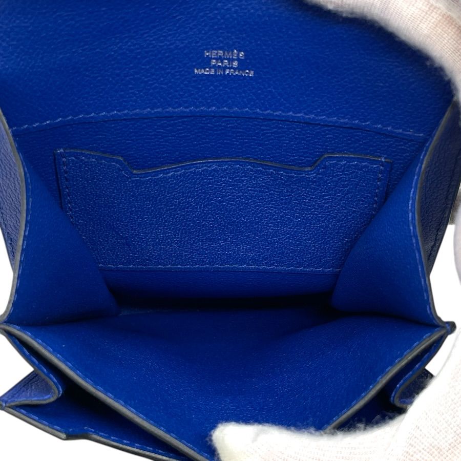 Hermes Waist Pouch Bag Multi Case Leather Blue Sophistication Compact — view 6
