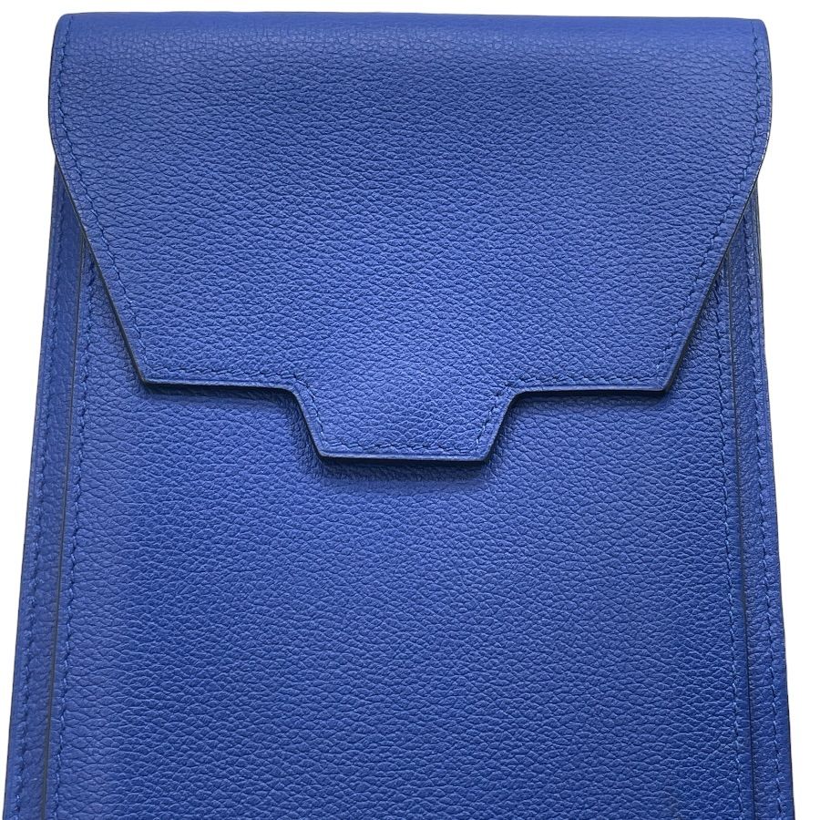 Hermes Waist Pouch Bag Multi Case Leather Blue Sophistication Compact — view 5