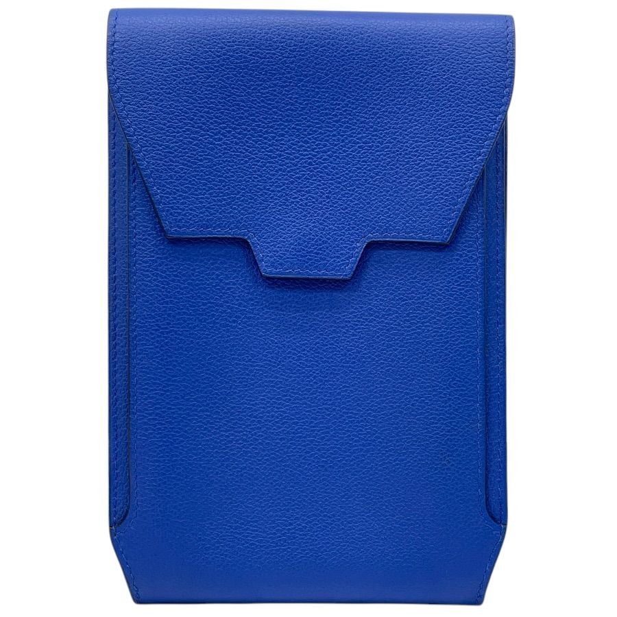 Hermes Waist Pouch Bag Multi Case Leather Blue Sophistication Compact