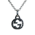 Gucci Arabesque Interlocking Necklace Pendant GG Logo Star Ring Silver Classic