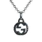 Gucci Arabesque Interlocking Necklace Pendant GG Logo Star Ring Silver Classic