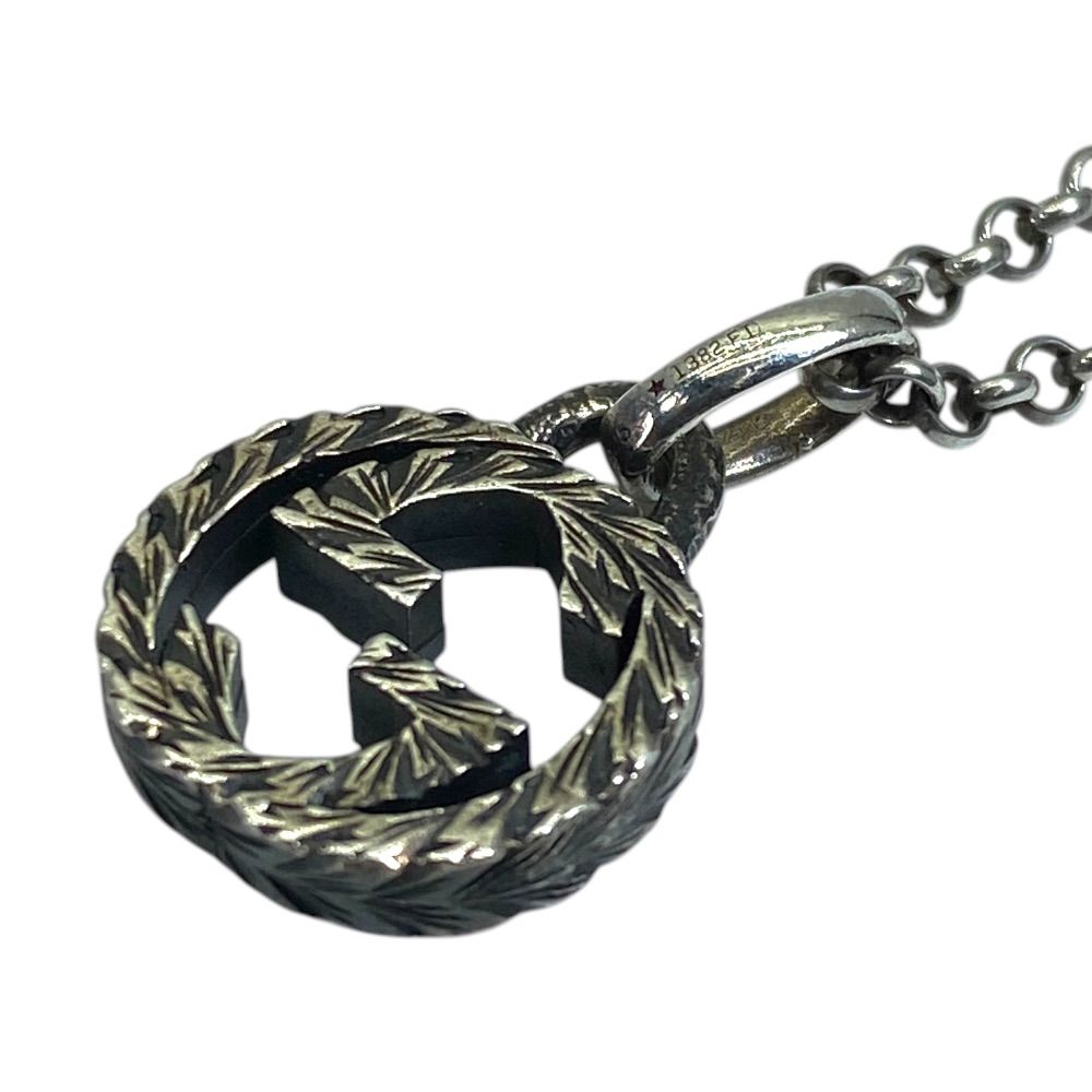 Gucci Arabesque Interlocking Necklace Pendant GG Logo Star Ring Silver Classic — view 4