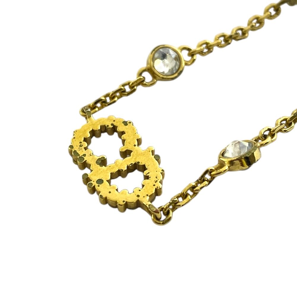 Dior Clair D Lune Bracelet CD Logo Rhinestone Faux Pearl Metal Gold Classic — view 8