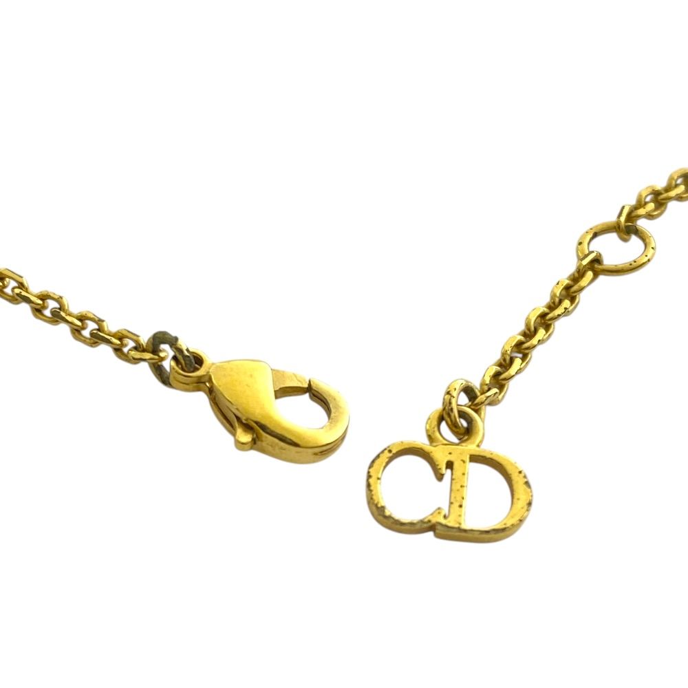 Dior Clair D Lune Bracelet CD Logo Rhinestone Faux Pearl Metal Gold Classic — view 6