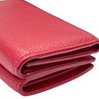 Saint Laurent Paris Trifold Wallet Fold Compact Leather Red Logo Sophistication — view 3