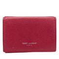Saint Laurent Paris Trifold Wallet Fold Compact Leather Red Logo Sophistication