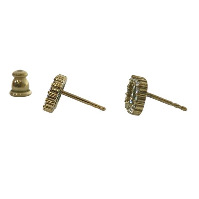 Dior Clair D Lune de Earrings Logo Metal Rhinestone Gold Classic Sophistication — view 3