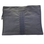 Hermes Her Line Pouch MM Clutch Multi Case Gray Canvas Polyester Logo Sophistica — view 2