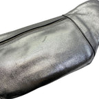 Saint Laurent Belt Bag Logo Leather Metallic Silver Paris Sophistication — view 6