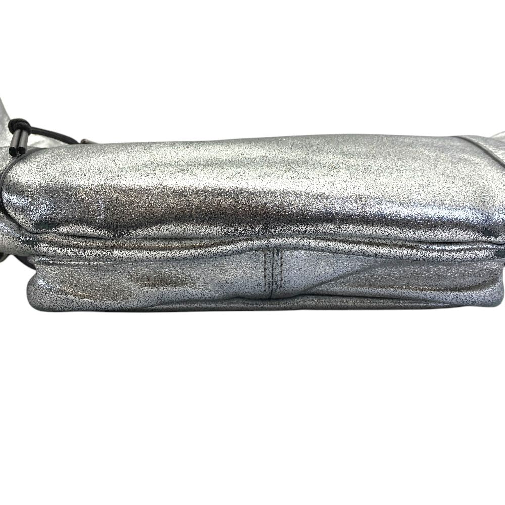 Saint Laurent Belt Bag Logo Leather Metallic Silver Paris Sophistication — view 5
