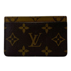 Louis Vuitton Card Holder Sample Case Monogram Reverse Canvas Leather Brown